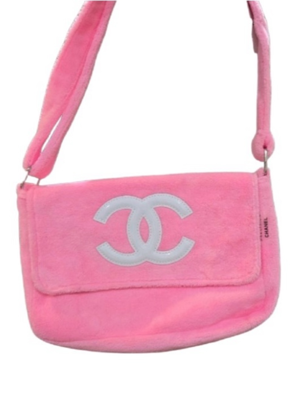 Authentic Chanel GWP Pink terrycloth Crossbody
